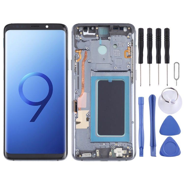 Schermo LCD in materiale OLED e digitalizzatore assemblaggio completo con cornice per Samsung Galaxy S9+ SM-G965, For Samsung Galaxy S9+(OLED Material), For Samsung Galaxy S9+(OLED)