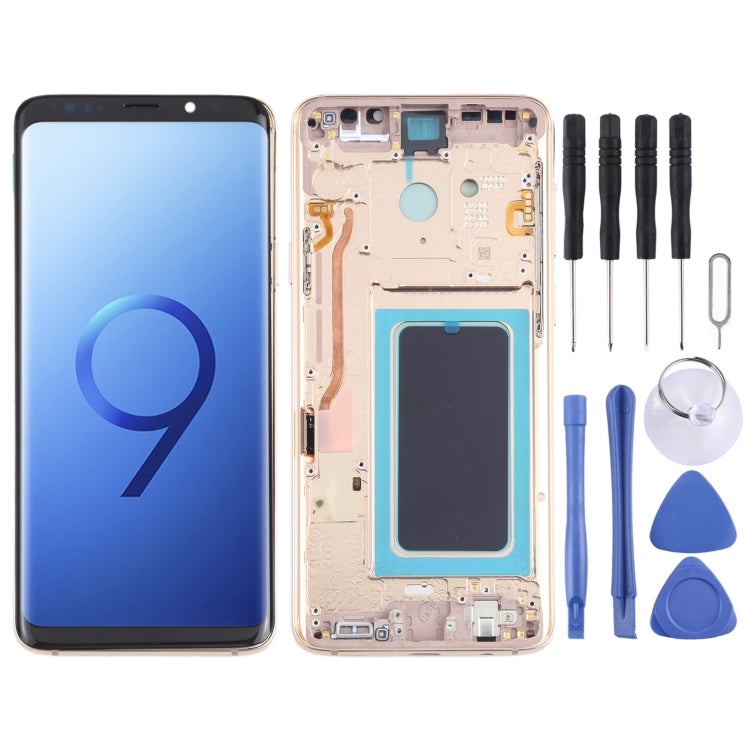 Schermo LCD in materiale OLED e digitalizzatore assemblaggio completo con cornice per Samsung Galaxy S9+ SM-G965, For Samsung Galaxy S9+(OLED Material), For Samsung Galaxy S9+(OLED)