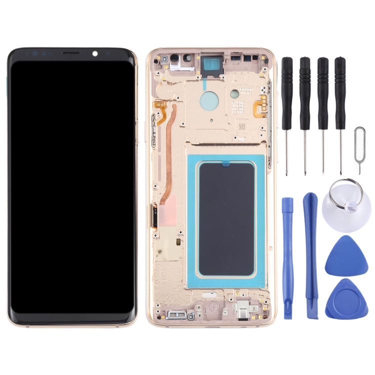 Schermo LCD in materiale OLED e digitalizzatore assemblaggio completo con cornice per Samsung Galaxy S9+ SM-G965, For Samsung Galaxy S9+(OLED Material), For Samsung Galaxy S9+(OLED)