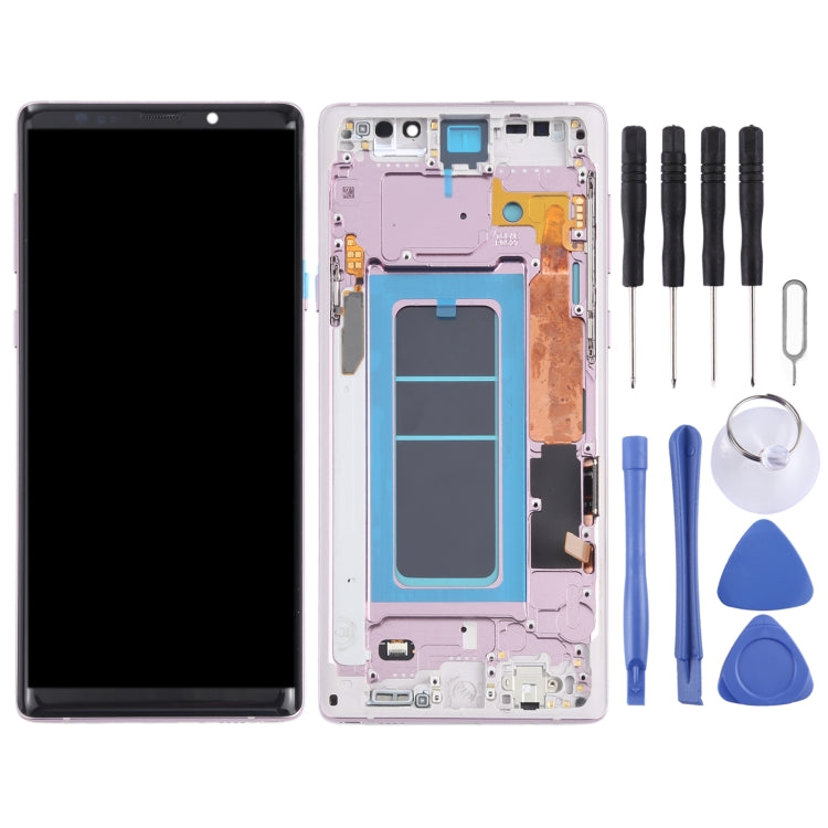 Schermo LCD in materiale OLED e digitalizzatore assemblaggio completo con cornice per Samsung Galaxy Note9 SM-N960, For Samsung Galaxy Note9 (OLED), For Samsung Galaxy Note9 (OLED Material)