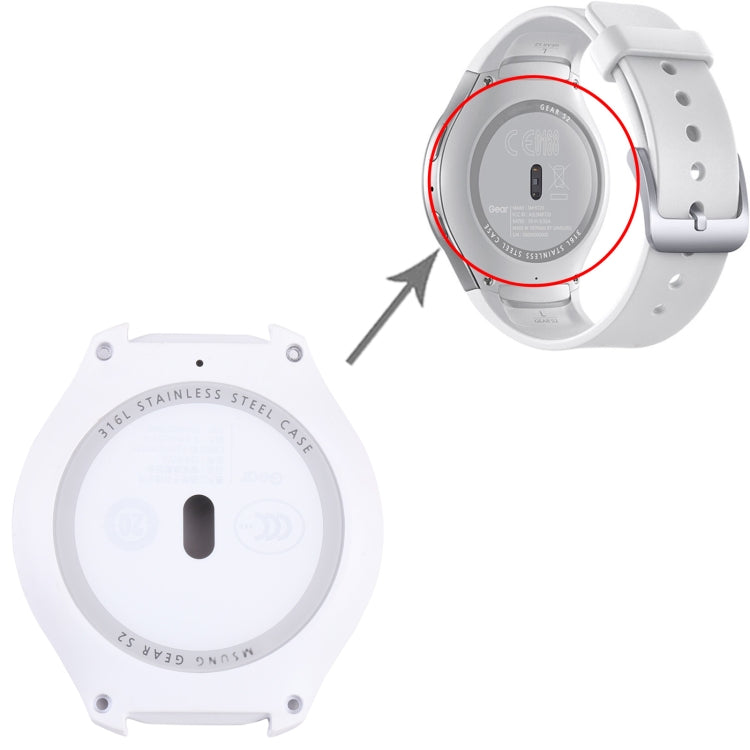 Rear Housing Cover with Glass Lens for Samsung Gear S2 SM-R720, SM-R720 (Black), SM-R720 (White)