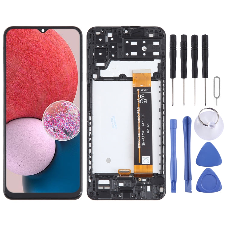 Schermo LCD OEM per Samsung Galaxy A13 4G SM-A135 Digitizer Assemblaggio completo con cornice, For Samsung Galaxy A13 4G