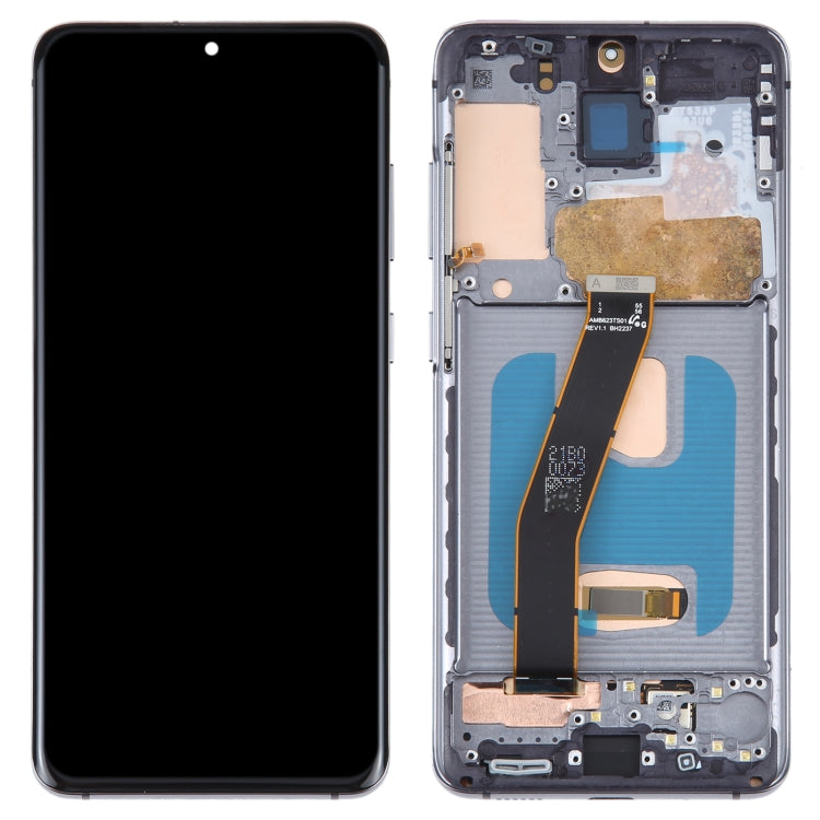 Schermo LCD in materiale OLED per Samsung Galaxy S20 SM-G980 Digitizer assemblaggio completo con cornice, For Samsung Galaxy S20