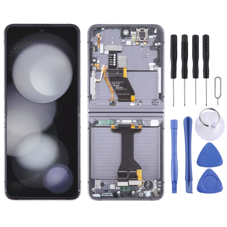 Per Samsung Galaxy Z Flip5 SM-F731 Digitalizzatore schermo LCD originale assemblaggio completo con cornice, For Samsung Galaxy Z Flip5