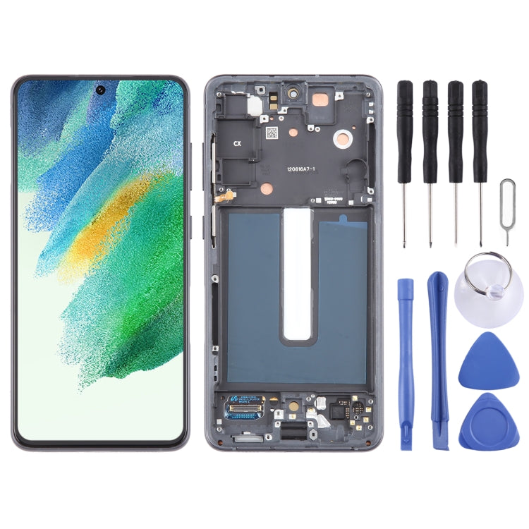 Per Samsung Galaxy S21 FE 5G SM-G990B Schermo LCD originale Digitizer assemblaggio completo con telaio, For Samsung Galaxy S21 FE 5G (Original)