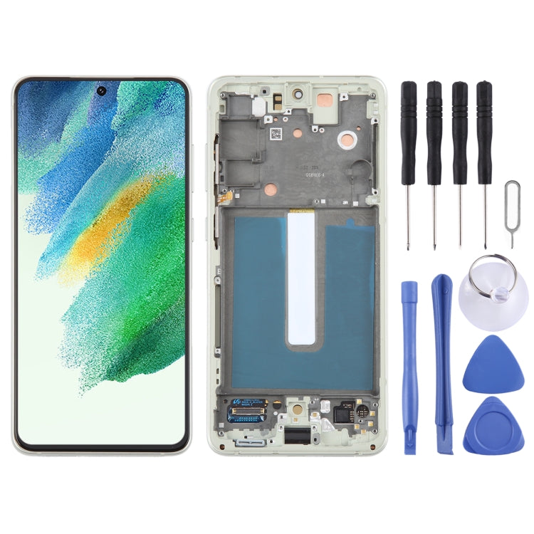 Per Samsung Galaxy S21 FE 5G SM-G990B Schermo LCD originale Digitizer assemblaggio completo con telaio, For Samsung Galaxy S21 FE 5G (Original)