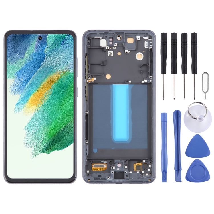 Per Samsung Galaxy S21 FE 5G SM-G990B 6,36 pollici OLED LCD Screen Digitizer assemblaggio completo con cornice, For Samsung Galaxy S21 FE 5G 6.36 inch (EU Version OLED)