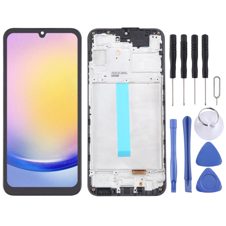 For Samsung Galaxy A25 SM-A256B 6.36 inch OLED LCD Screen Digitizer Full Assembly with Frame, For Samsung Galaxy A25 6.36 inch (OLED)