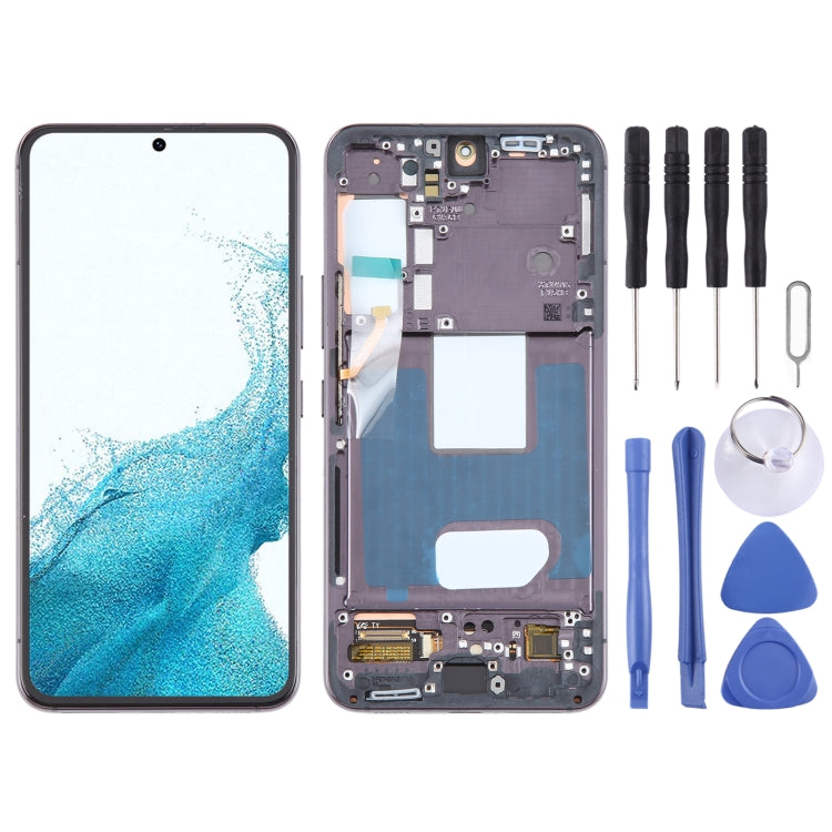 For Samsung Galaxy S22 5G SM-S901B EU Version OLED LCD Screen Digitizer Full Assembly with Frame, For Samsung Galaxy S22 5G EU Version(OLED)