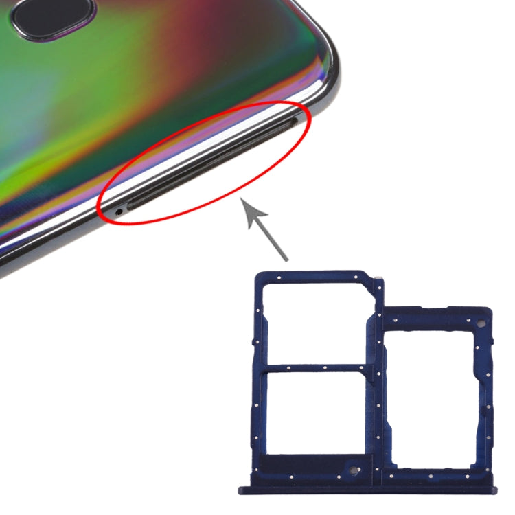 Per Galaxy A40 Vassoio scheda SIM + Vassoio scheda SIM + Vassoio scheda micro SD, For Samsung Galaxy A40 (Dark Blue), For Samsung Galaxy A40, For Galaxy A40, For Galaxy A40(Red)