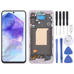 Schermo OLED LCD digitalizzatore completo con cornice per Samsung Galaxy A55 SM-A556B.