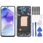 Schermo OLED LCD digitalizzatore completo con cornice per Samsung Galaxy A55 SM-A556B.
