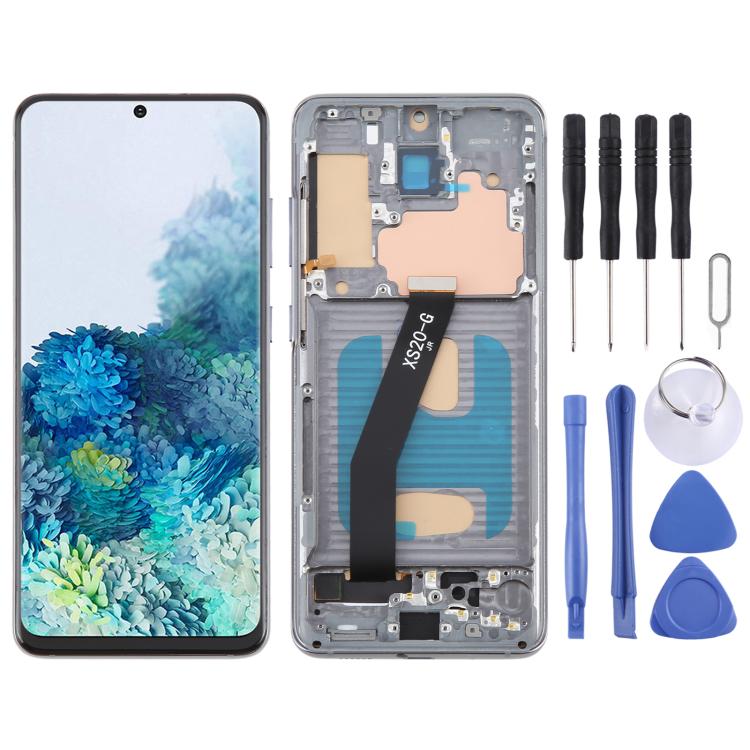Schermo TFT LCD digitalizzatore completo con cornice per Samsung Galaxy S20 5G SM-G981B, For Samsung Galaxy S20 5G
