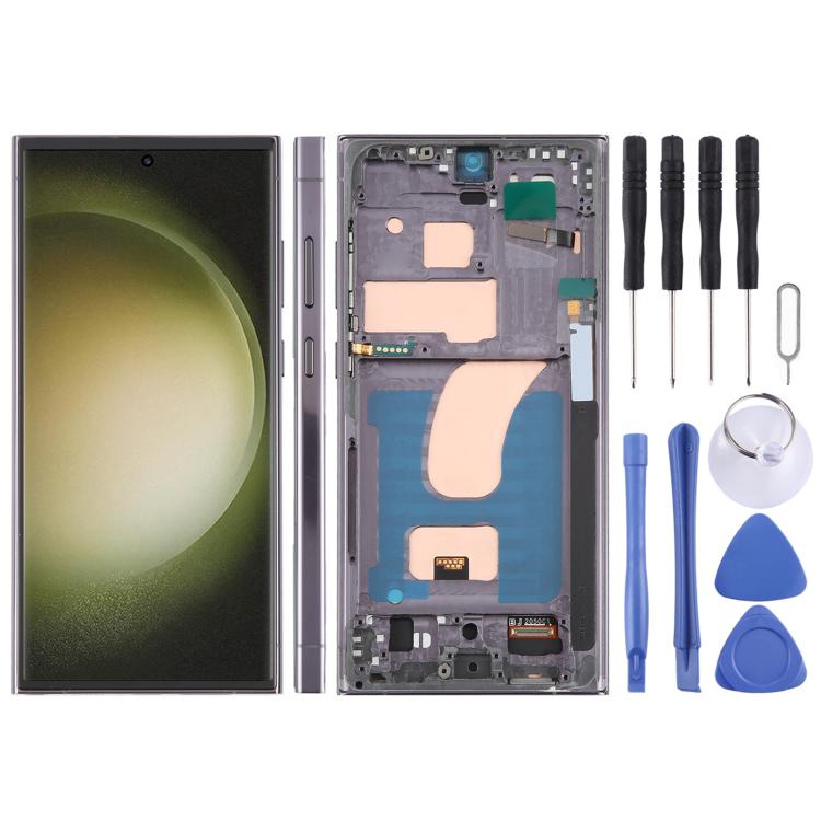 Schermo TFT LCD digitalizzatore completo da 6,72 pollici con cornice per Samsung Galaxy S23 Ultra SM-S918B, non supporta il riconoscimento delle impronte digitali., For Samsung Galaxy S23 Ultra SM-S918B 6.72 inch(Not Fingerprint)