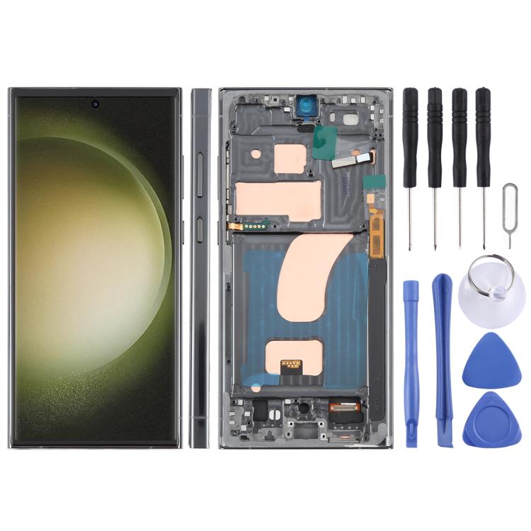 Schermo TFT LCD digitalizzatore completo da 6,72 pollici con cornice per Samsung Galaxy S23 Ultra SM-S918B, non supporta il riconoscimento delle impronte digitali., For Samsung Galaxy S23 Ultra SM-S918B 6.72 inch(Not Fingerprint)