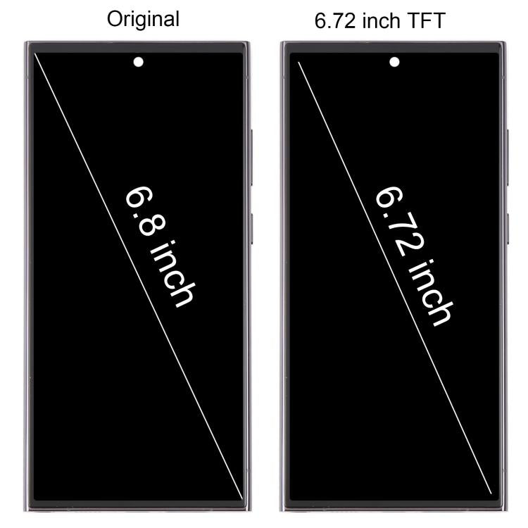 Schermo TFT LCD digitalizzatore completo da 6,72 pollici con cornice per Samsung Galaxy S23 Ultra SM-S918B, non supporta il riconoscimento delle impronte digitali., For Samsung Galaxy S23 Ultra SM-S918B 6.72 inch(Not Fingerprint)
