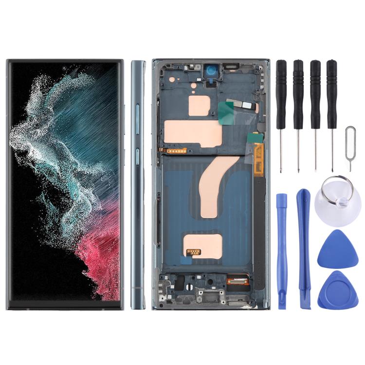 Schermo TFT LCD digitalizzatore completo da 6,72 pollici con cornice per Samsung Galaxy S22 Ultra SM-S908B, non supporta il riconoscimento delle impronte digitali., For Samsung Galaxy S22 Ultra SM-S908B 6.72 inch(Not Fingerprint)