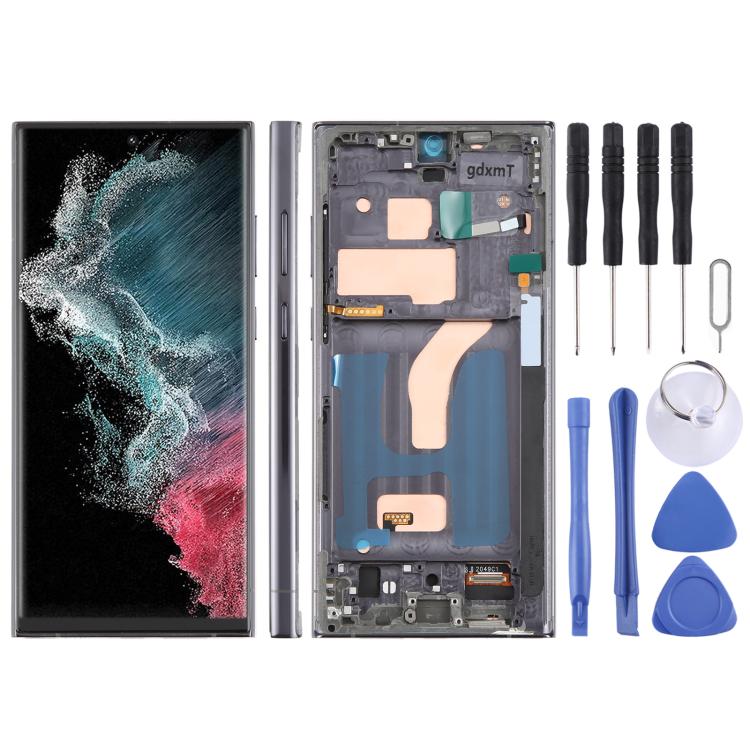 Schermo TFT LCD digitalizzatore completo da 6,72 pollici con cornice per Samsung Galaxy S22 Ultra SM-S908B, non supporta il riconoscimento delle impronte digitali., For Samsung Galaxy S22 Ultra SM-S908B 6.72 inch(Not Fingerprint)