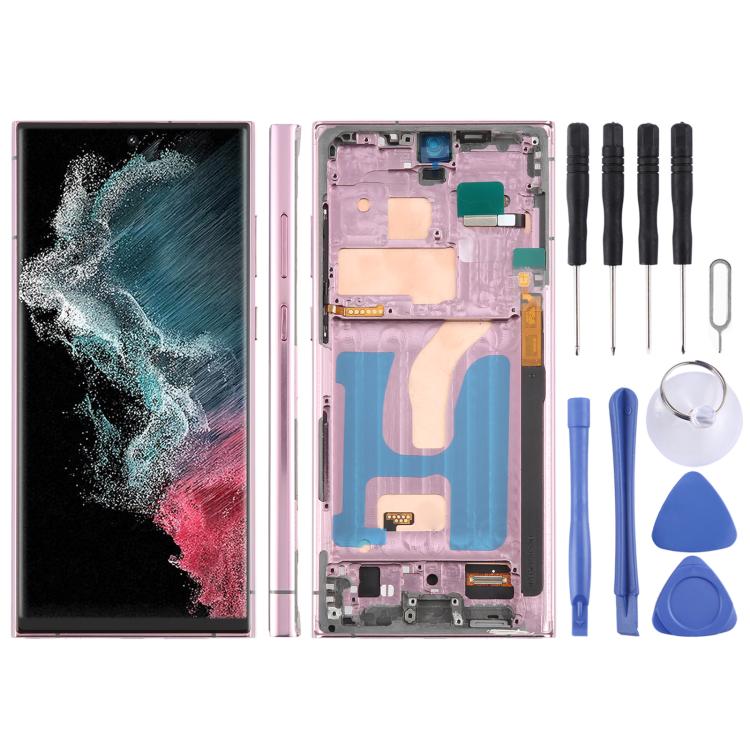 Schermo TFT LCD digitalizzatore completo da 6,72 pollici con cornice per Samsung Galaxy S22 Ultra SM-S908B, non supporta il riconoscimento delle impronte digitali., For Samsung Galaxy S22 Ultra SM-S908B 6.72 inch(Not Fingerprint)