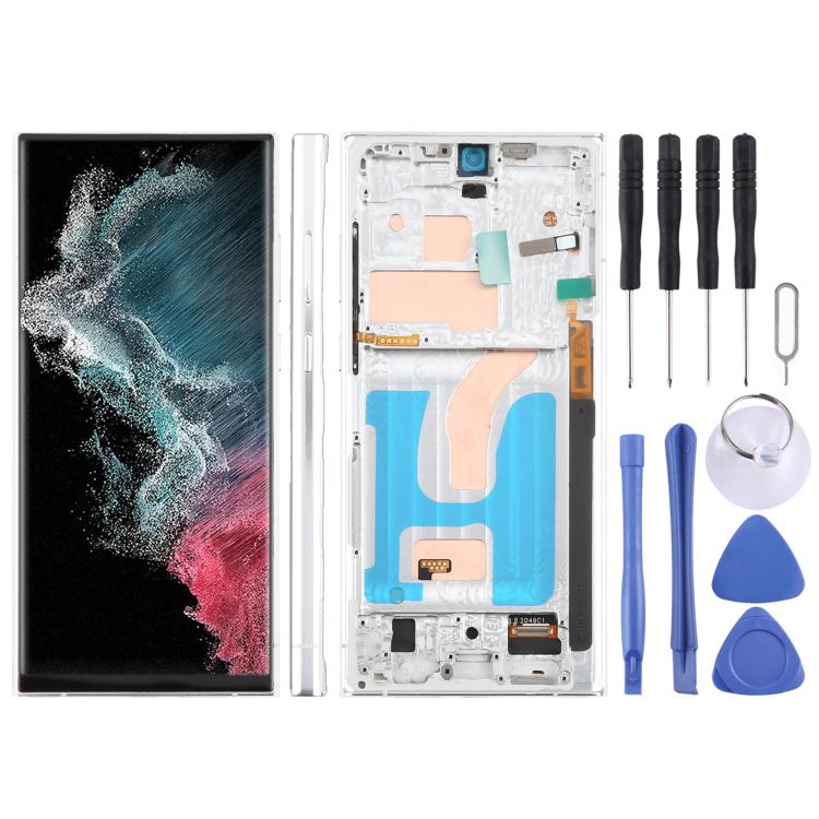 Schermo TFT LCD digitalizzatore completo da 6,72 pollici con cornice per Samsung Galaxy S22 Ultra SM-S908B, non supporta il riconoscimento delle impronte digitali., For Samsung Galaxy S22 Ultra SM-S908B 6.72 inch(Not Fingerprint)