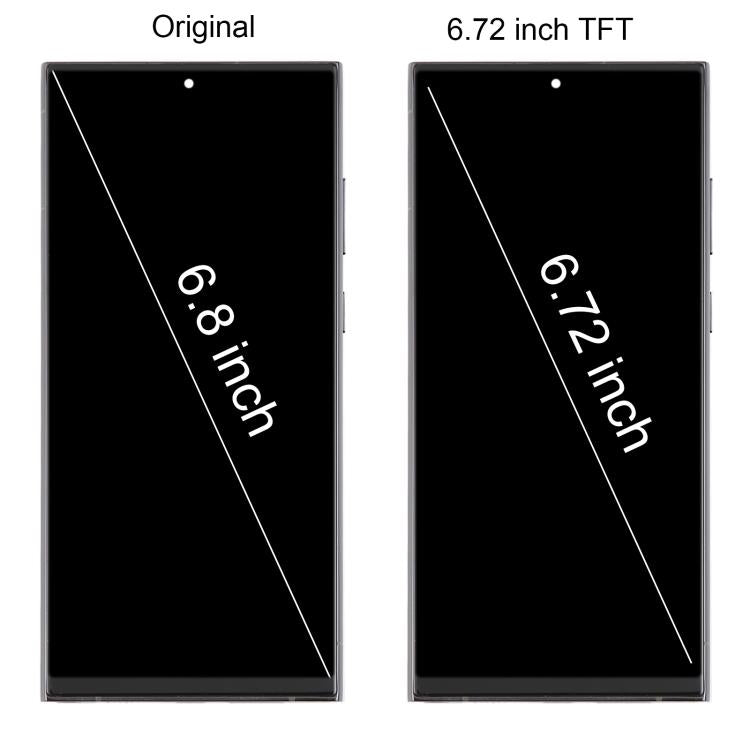 Schermo TFT LCD digitalizzatore completo da 6,72 pollici con cornice per Samsung Galaxy S22 Ultra SM-S908B, non supporta il riconoscimento delle impronte digitali., For Samsung Galaxy S22 Ultra SM-S908B 6.72 inch(Not Fingerprint)