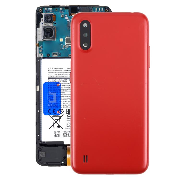 Cover posteriore con copertura per obiettivo della fotocamera per Samsung Galaxy A01 SM-A015F., For Samsung Galaxy A01, For Samsung Galaxy A01 (with Camera Lens Frame)