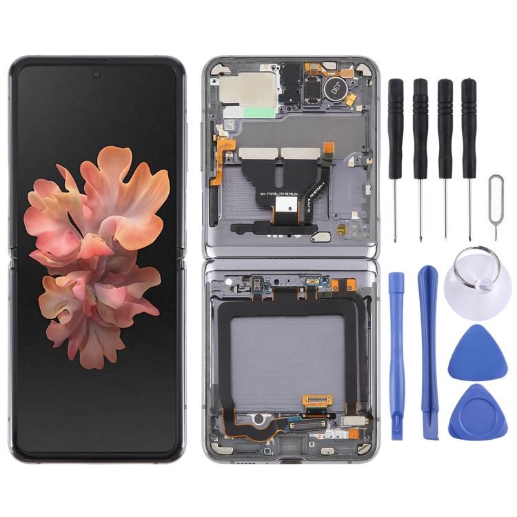 Schermo LCD digitalizzatore completo con cornice per Samsung Galaxy Z Flip 5G SM-F707, For Samsung Galaxy Z Flip 5G