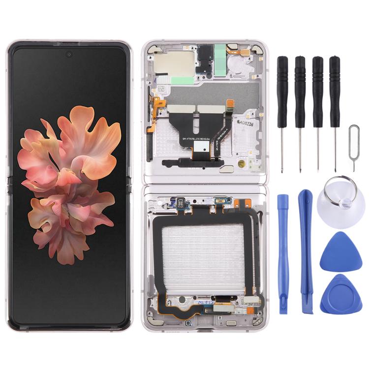 Schermo LCD digitalizzatore completo con cornice per Samsung Galaxy Z Flip 5G SM-F707, For Samsung Galaxy Z Flip 5G