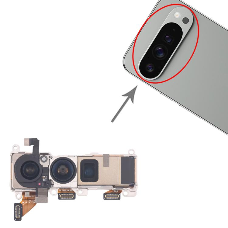 Set di fotocamere originali per Google Pixel 9 Pro XL (periscopico + grandangolare + principale), For Google Pixel 9 Pro XL (Original)