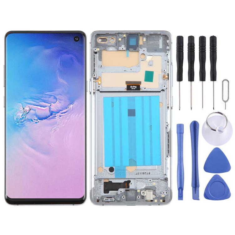 Schermo TFT LCD digitalizzatore completo con cornice per Samsung Galaxy S10 5G SM-G977B, non supporta il riconoscimento delle impronte digitali., For Samsung Galaxy S10 5G
