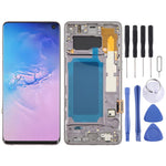 Schermo OLED LCD digitalizzatore completo con cornice per Samsung Galaxy S10 4G SM-G973, For Samsung Galaxy S10 4G