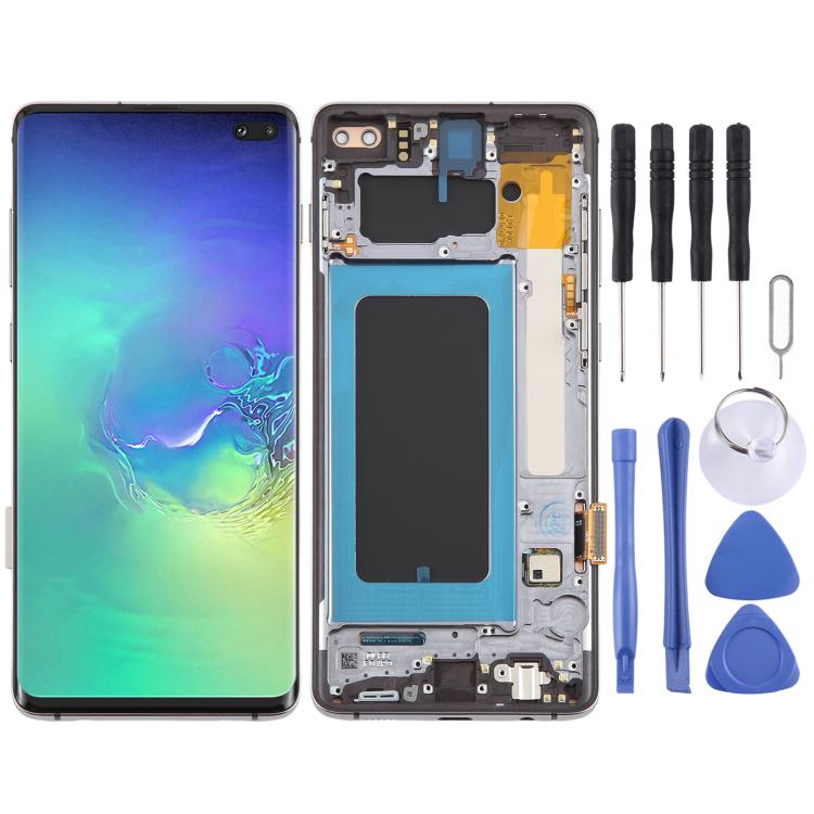 Schermo OLED LCD digitalizzatore completo con cornice per Samsung Galaxy S10+ 4G SM-G975, For Samsung Galaxy S10+ 4G