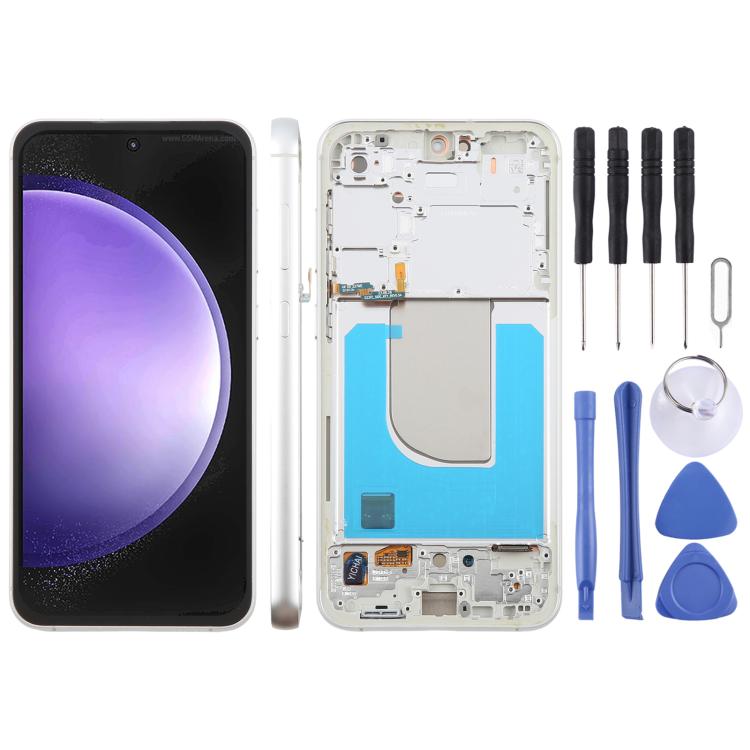 Schermo LCD digitalizzatore completo con cornice per Galaxy S23 FE originale., For Galaxy S23 FE(Original)