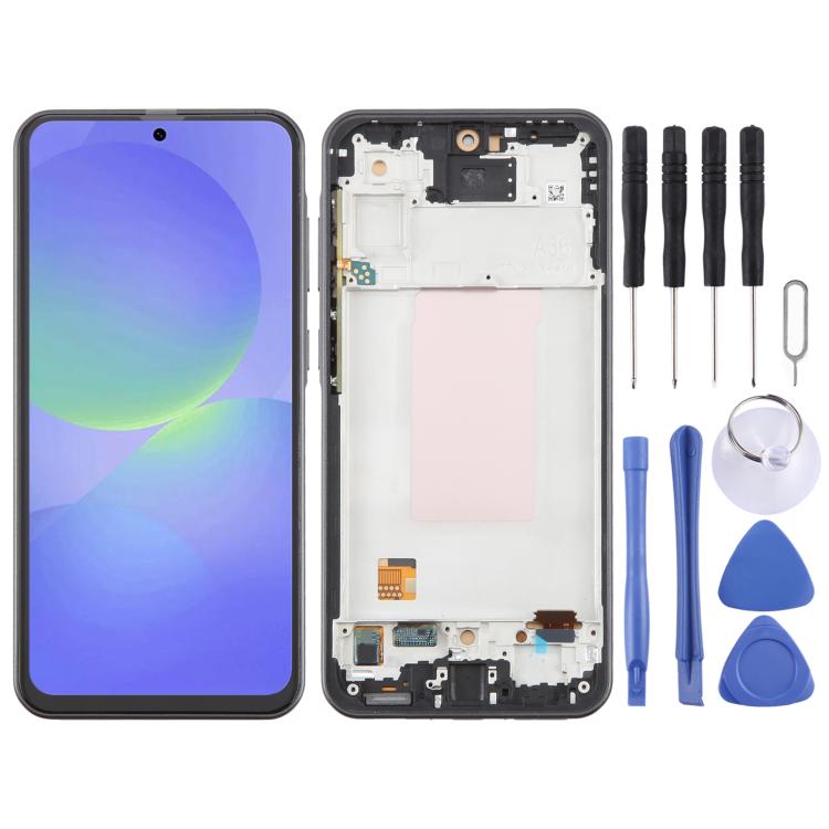 Schermo LCD digitalizzatore incell completo con cornice per Galaxy A36 SM-A366B, non supporta il riconoscimento delle impronte digitali., For Galaxy A36
