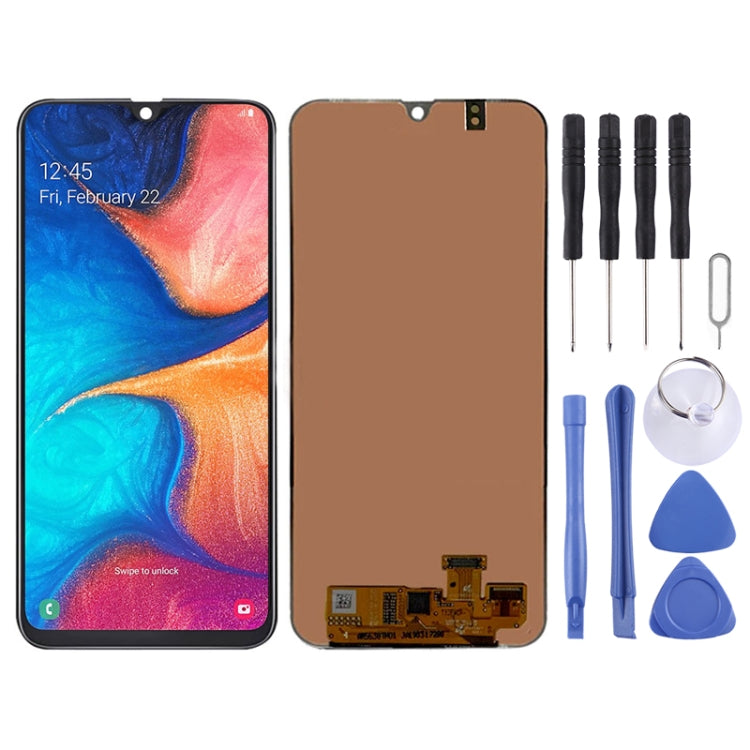 Schermo LCD originale e digitalizzatore assemblaggio completo per Galaxy A20, For Samsung Galaxy A20