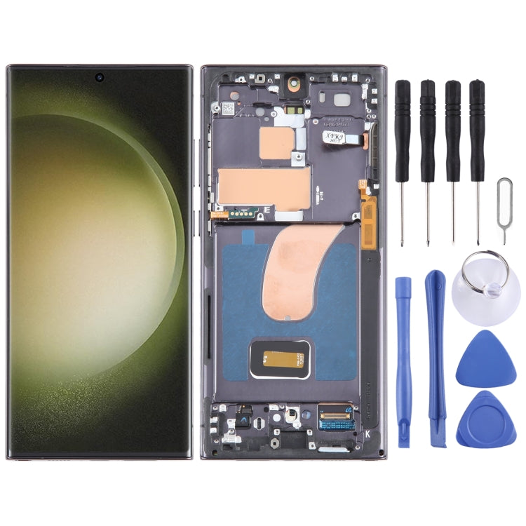 Per Samsung Galaxy S23 Ultra SM-S918U Schermo LCD Originale + Frame (Nero, US)