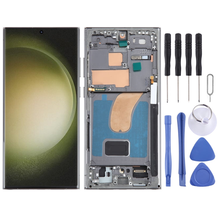 Per Samsung Galaxy S23 Ultra SM-S918U Schermo LCD Originale + Frame (Nero, US)