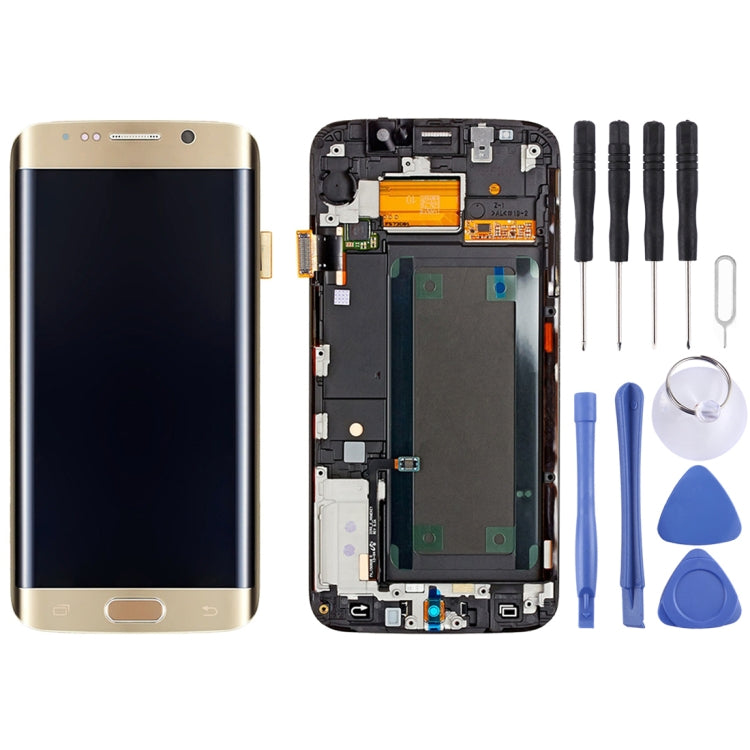 Display LCD originale + pannello touch con cornice per Galaxy S6 Edge+ / G928F, For Samsung Galaxy S6 Edge +