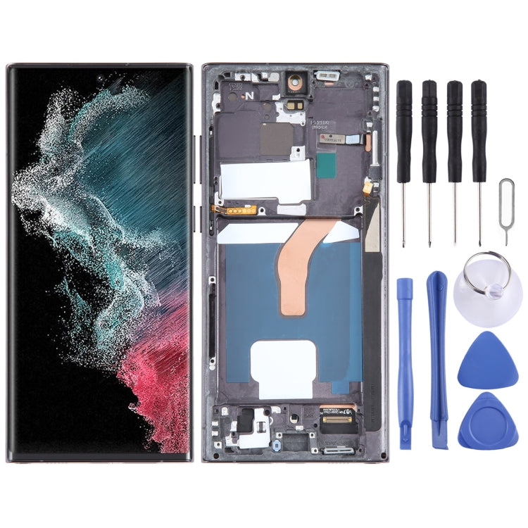 Per Samsung Galaxy S22 Ultra 5G SM-S908U US Edition OLED LCD Screen Digitizer assemblaggio completo con cornice, For Samsung Galaxy S22 Ultra 5G(US Edition), For Samsung Galaxy S22 Ultra 5G