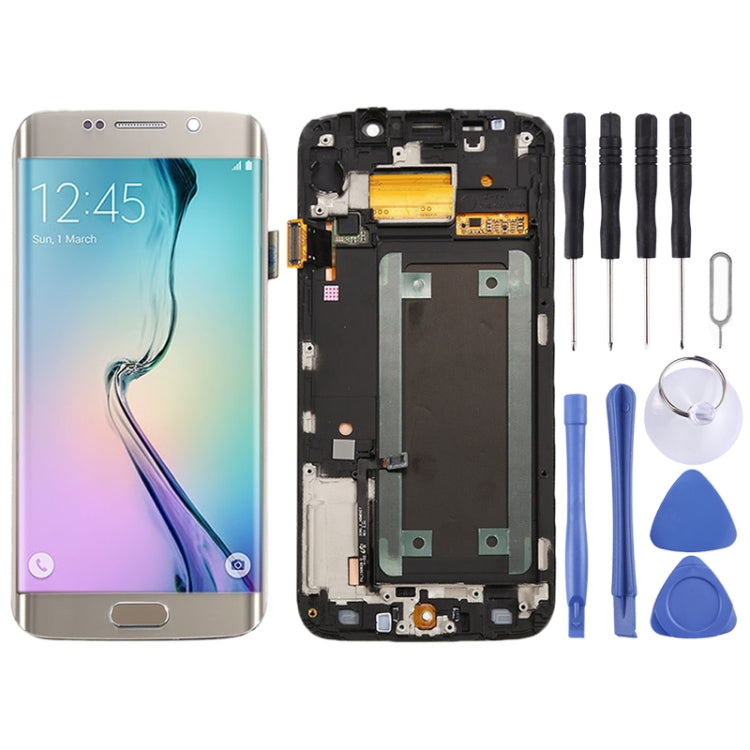 Schermo LCD originale e digitalizzatore assemblaggio completo con cornice per Samsung Galaxy S6 Edge SM-G925F, For Samsung Galaxy S6 Edge