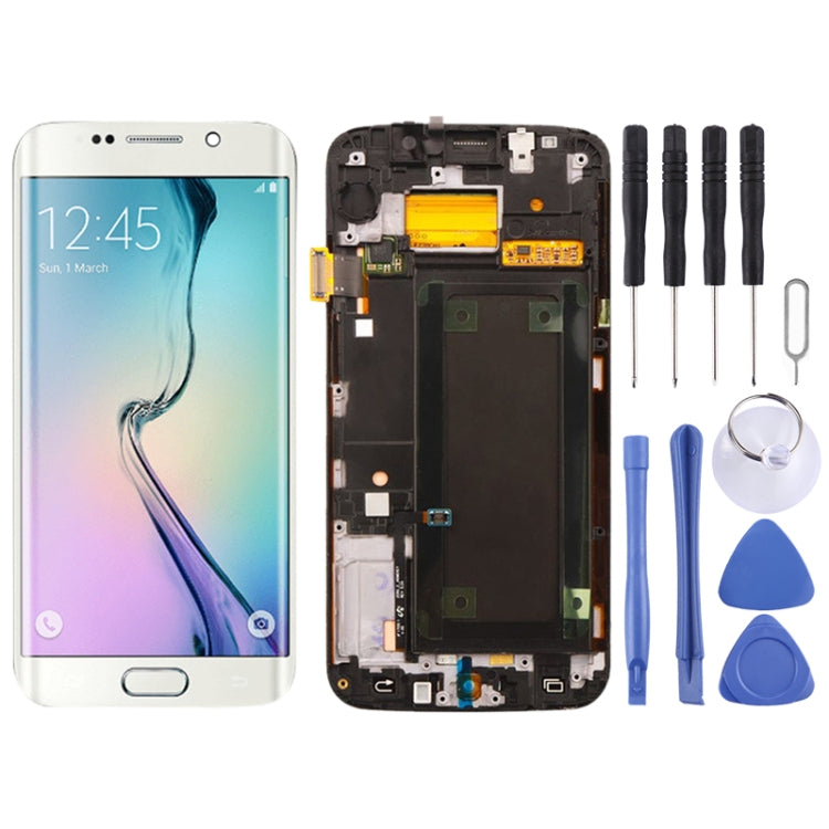 Schermo LCD originale e digitalizzatore assemblaggio completo con cornice per Samsung Galaxy S6 Edge SM-G925F, For Samsung Galaxy S6 Edge
