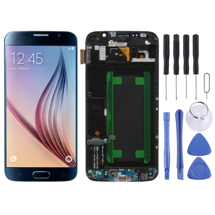 Original LCD Screen and Digitizer Full Assembly with Frame for Samsung Galaxy S6 SM-G920F, For Samsung Galaxy S6