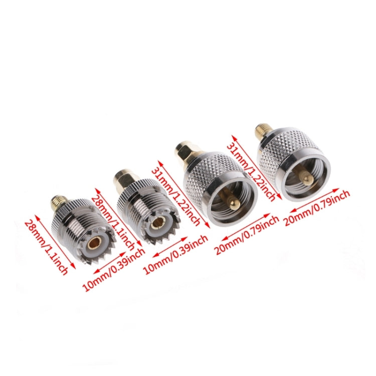 4 pz/set Kit adattatore A13 PL259/SO239 a SMA maschio/femmina connettore RF