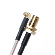 Cavo intrecciato maschio ad angolo retto RG316 SMA femmina a MMCX, lunghezza: 15 cm