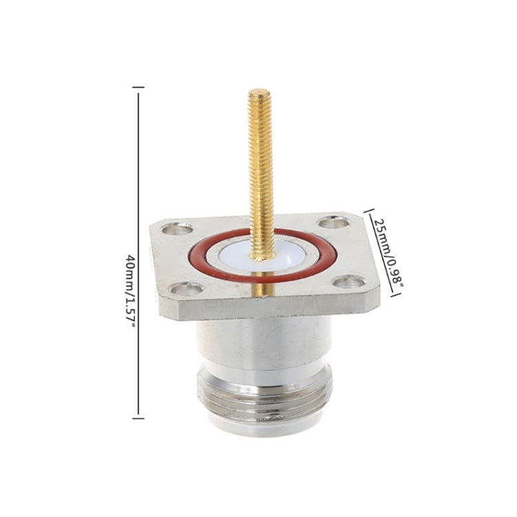 Connettore femmina N in ottone con adattatore RF 4 fori