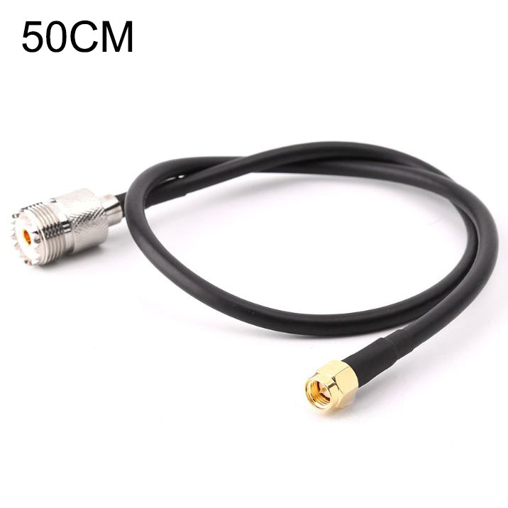 Cavo di collegamento UHF femmina a SMA maschio RG58, lunghezza: 50 cm, Length: 50cm