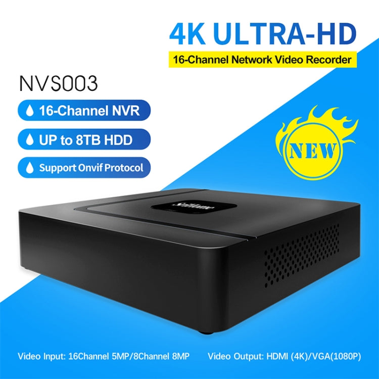 SriHome NVS003 Videoregistratore di rete 4K Ultra HD 16 canali, presa AU, SPC2634AU, SPC2634EU, SPC2634UK, SPC2634US