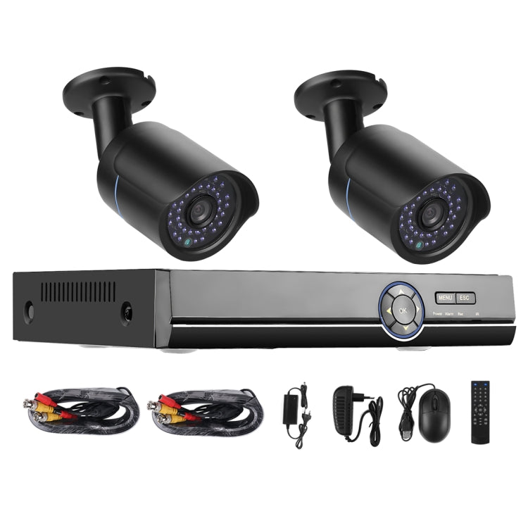 A2B5 Kit DVR AHD 720P 1.0 Mega Pixel 2 telecamere bullet AHD, supporto visione notturna/rilevamento movimento, distanza IR: 20 m, A2B5 Kit