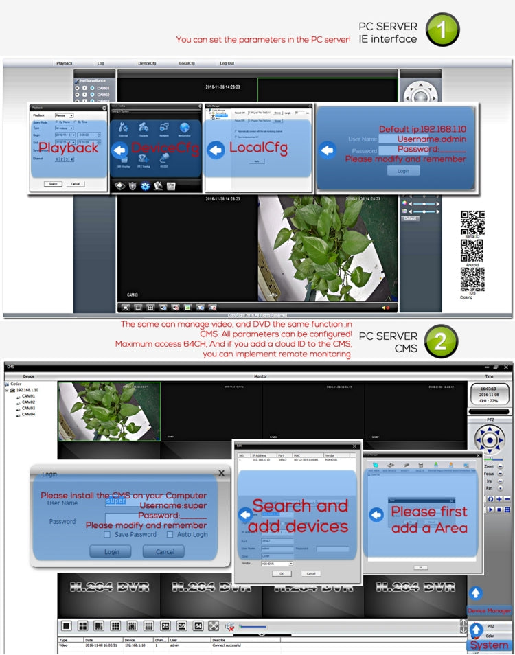 DVR Mini A8 8 Canali 5 in 1 Dual Stream H.264 1080P