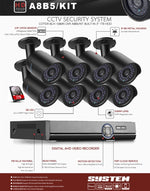 Kit DVR AHD 8 canali 720P con 8 telecamere IP e HDD 1TB